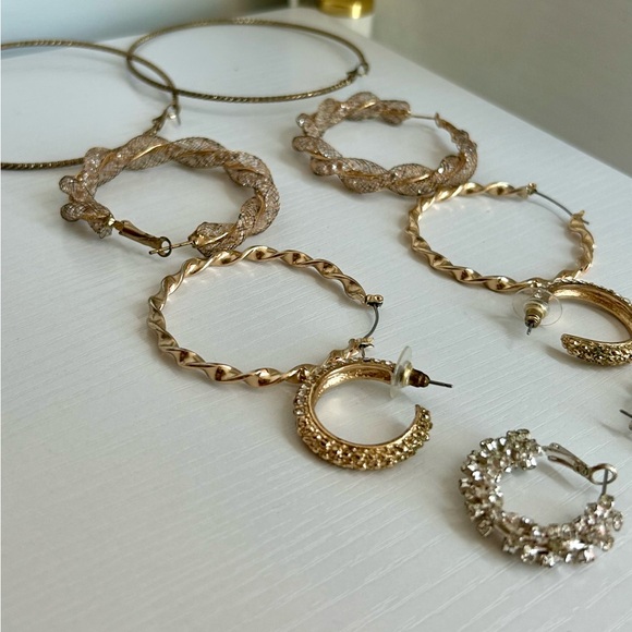Jewelry - Gold and Silver Tone Hoop Earrings Bundle